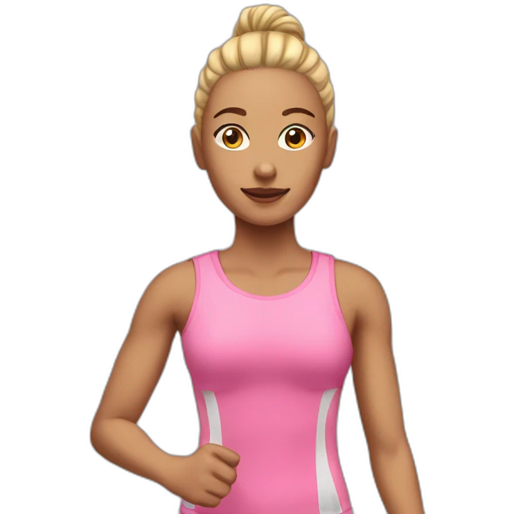 isolated, one running woman with light skin, pink clothes emoji