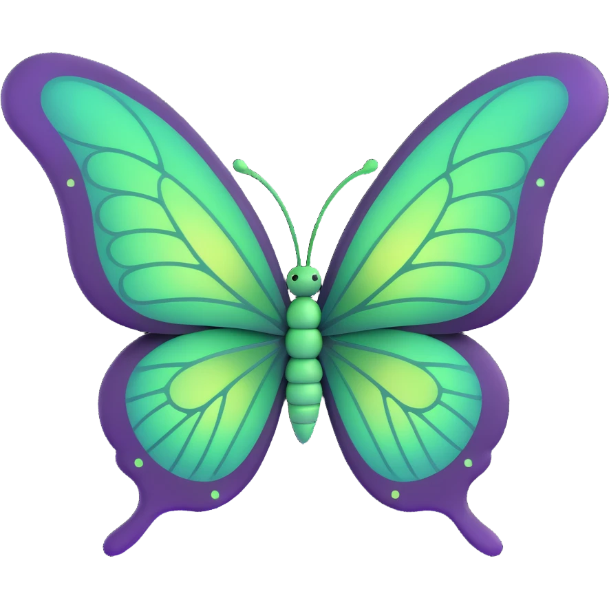3D cartoon butterfly with vibrant #c0ff53 green wings, glowing highlights, magical particles, dreamy aura, intricate elegant vein patterns, subtle layered textures, delicate ornamental accents, digital fantasy art style emoji