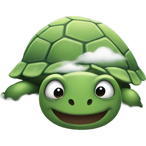turtle face behind clouds emoji