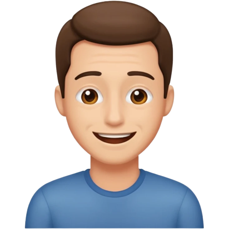 Man waiting at home, giggling  emoji