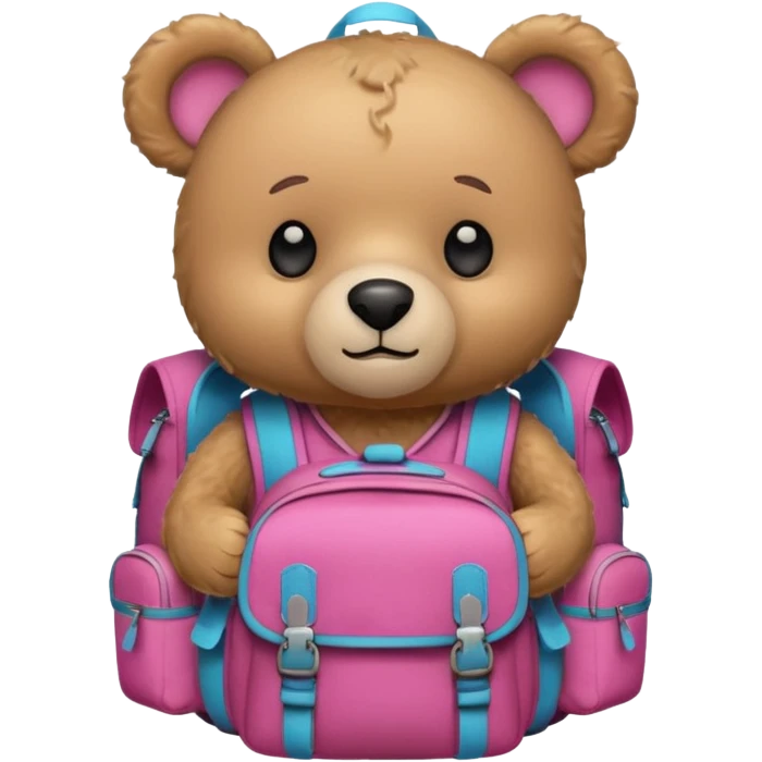  Teddy bear camping pink emoji