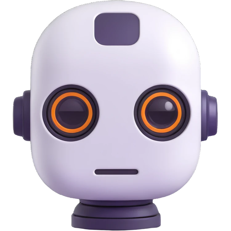 Cute robot assistant head, nice emoji