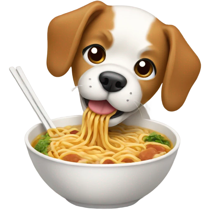Dog eating ramen  emoji