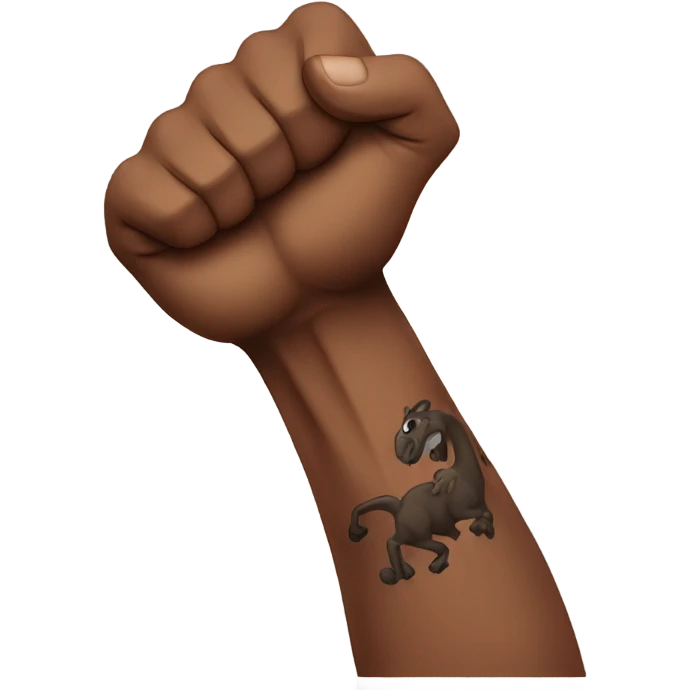 Flexing brown arm with tattoos emoji