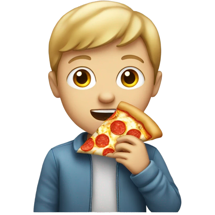 white boy eating pizza  emoji