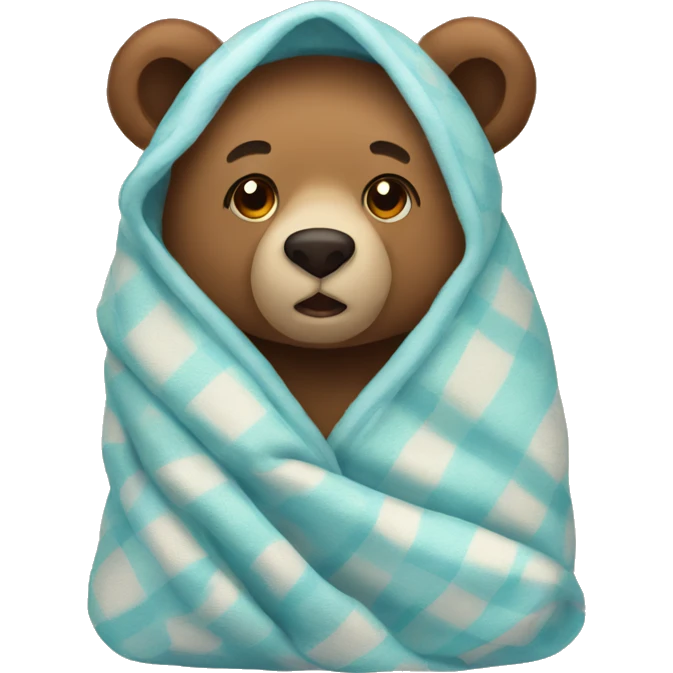 bear cozy in blanket emoji