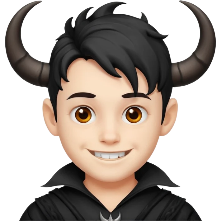 Black Horns on boy halloween emoji