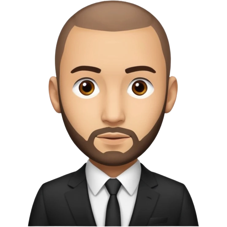 karim benzema in suit and tie, thinner face emoji