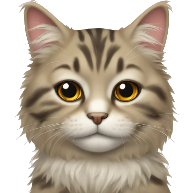 Fluffy tabby cat emoji
