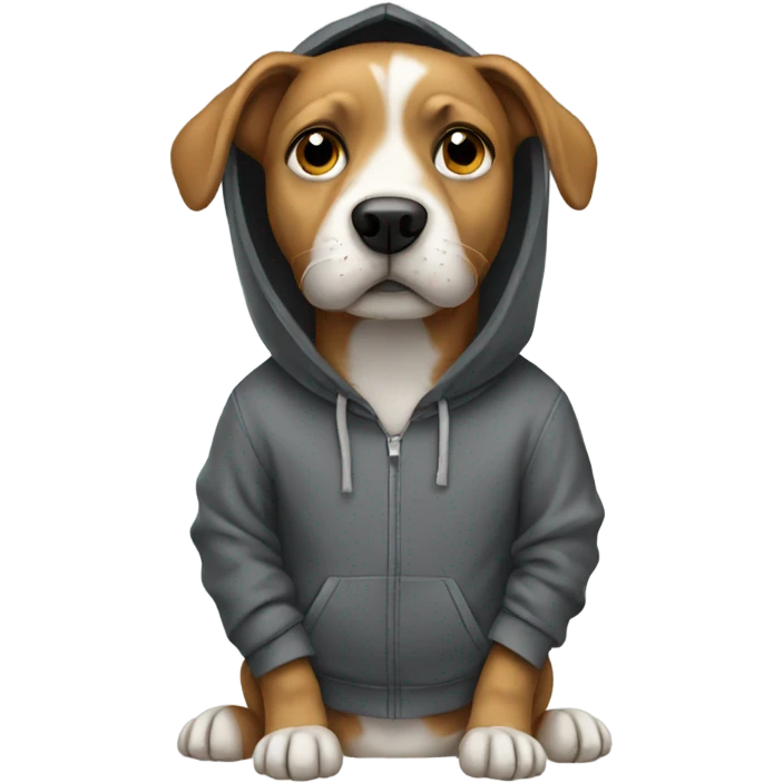 Dog wearing a hoody emoji