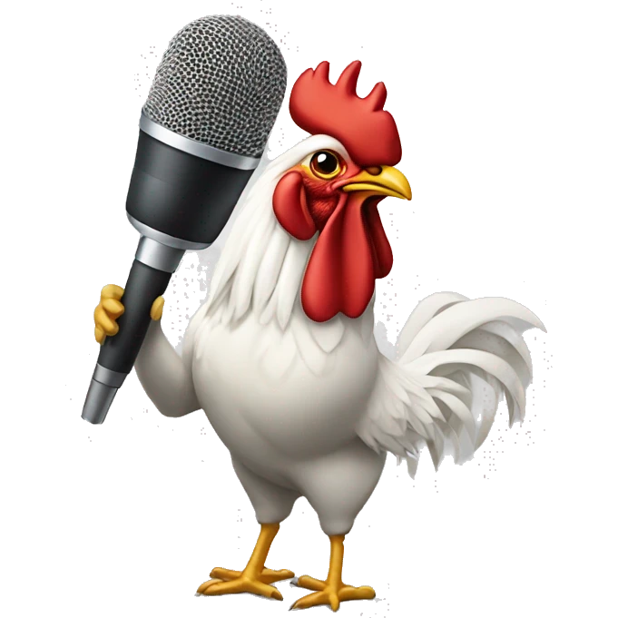 Rooster with mic  emoji