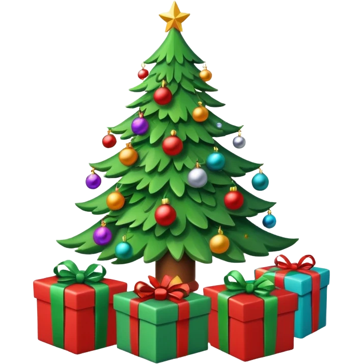 Árvore de natal,bolas de colocar na árvore, presente  emoji