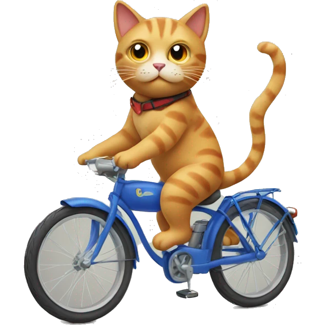 Cat riding a bike emoji