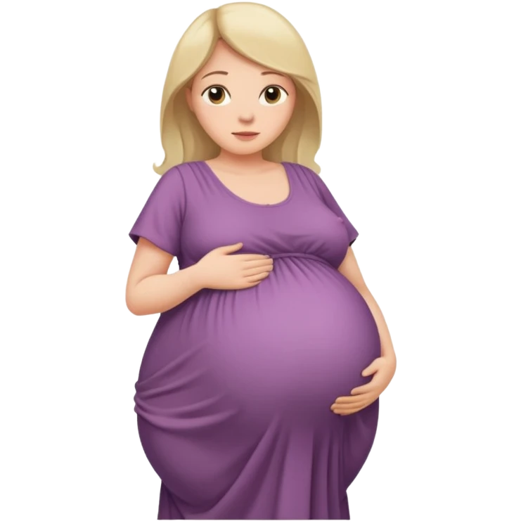 very heavily pregnant overdue lady with large belly  emoji
