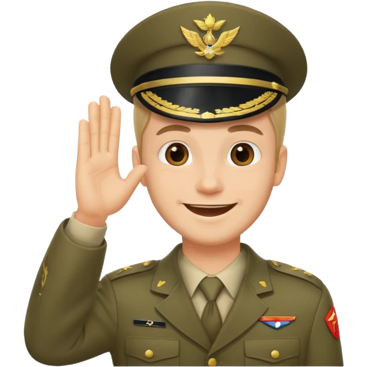 Guy doing salute emoji