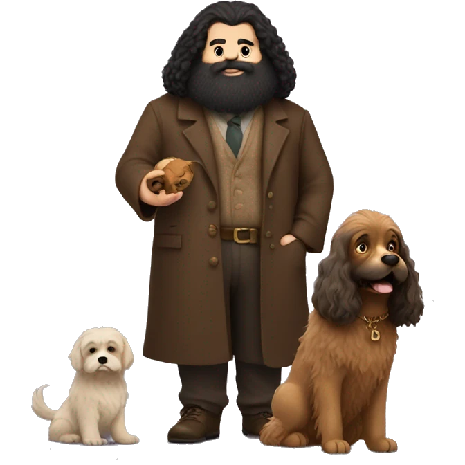 Hagrid with his dog emoji