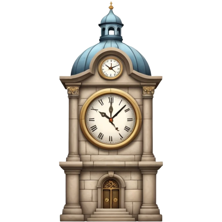 make an emoji which are a clock tower   but the tower is rond emoji