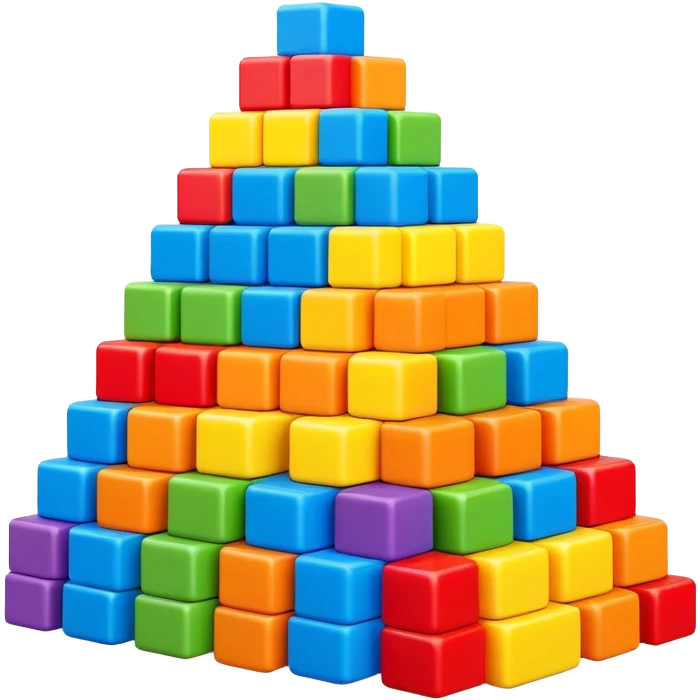 Colorful toy building blocks stacked emoji