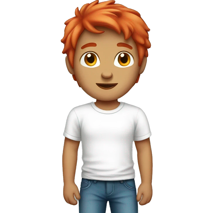 Boy with red hair and white T-shirt  emoji