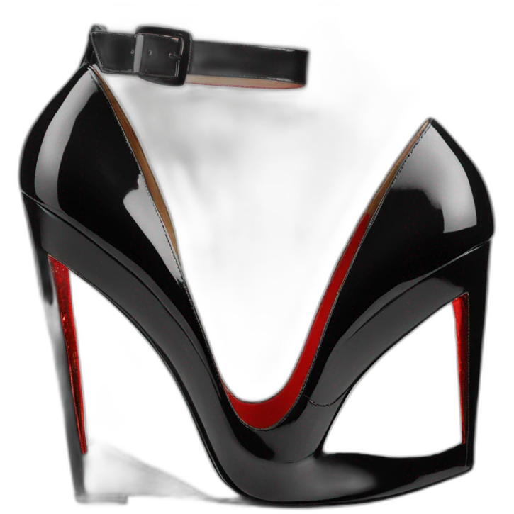 WEDGE LOUBOUTIN black PATENT emoji