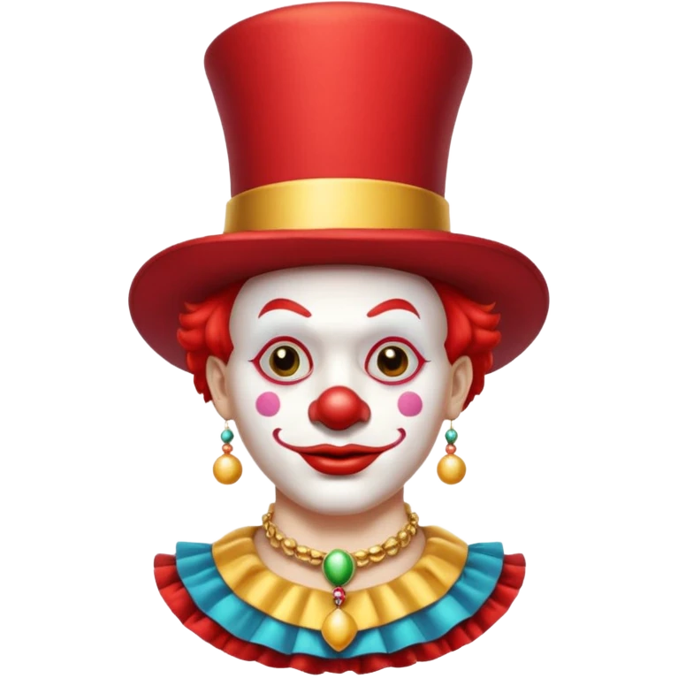 Clown with big top hat, shirt and necklace emoji