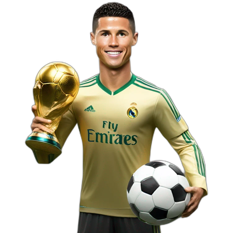 ronaldo lifting the ballon d'or emoji