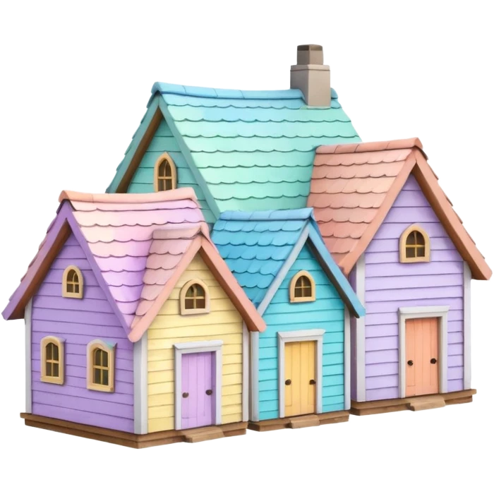Pastel Roof Cottages emoji