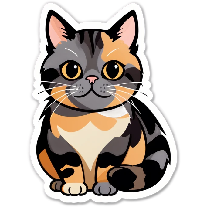 Cute grey and tan tortie pattern cat emoji