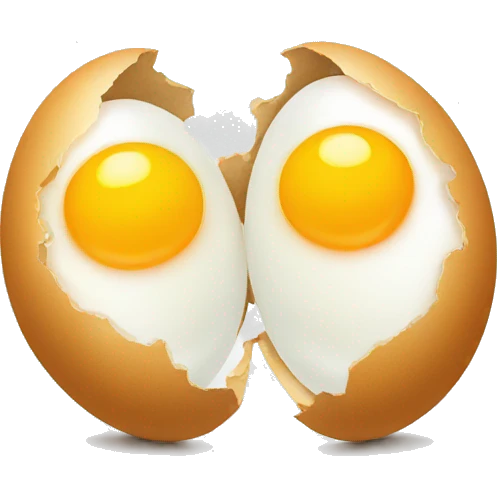 two broken eggs emoji