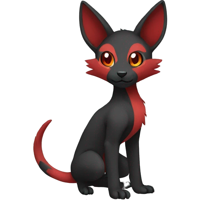 cool black red animal hybrid Fakemon full body emoji