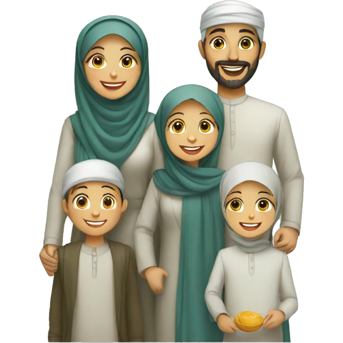 Happy Muslims family emoji
