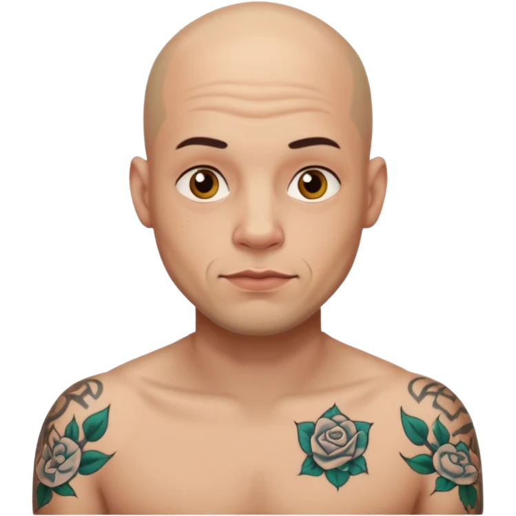 tatooed bald man  emoji