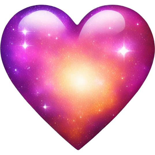 shiny pink purple orange sparkly galaxy heart emoji
