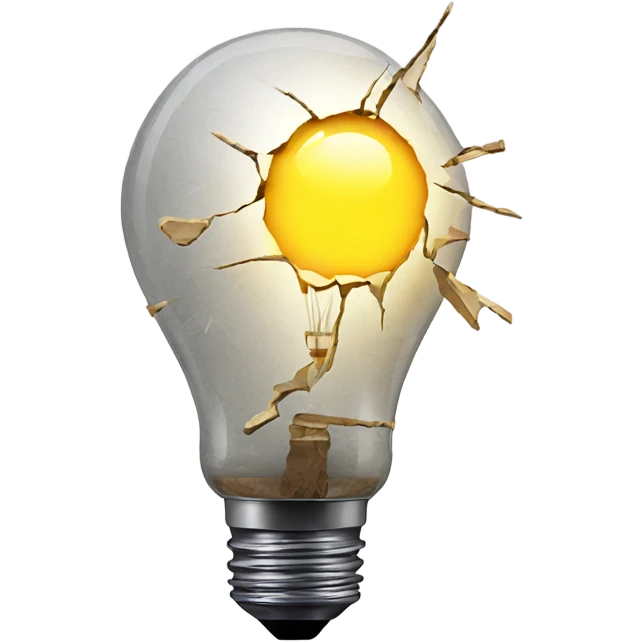 shattered light bulb emoji