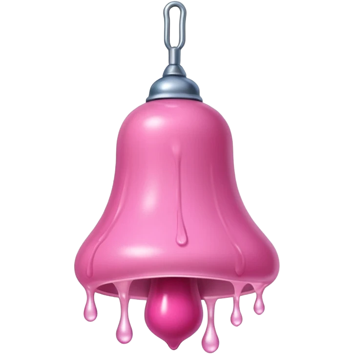 long, curved, veiny skin toned shaft with bulbous bell-shaped pink top that's dripping liquid from a small hole at the tip. emoji
