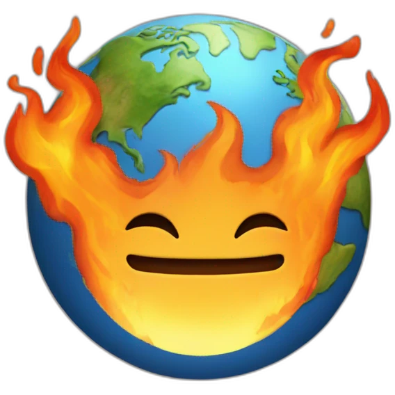 Earth on fire emoji
