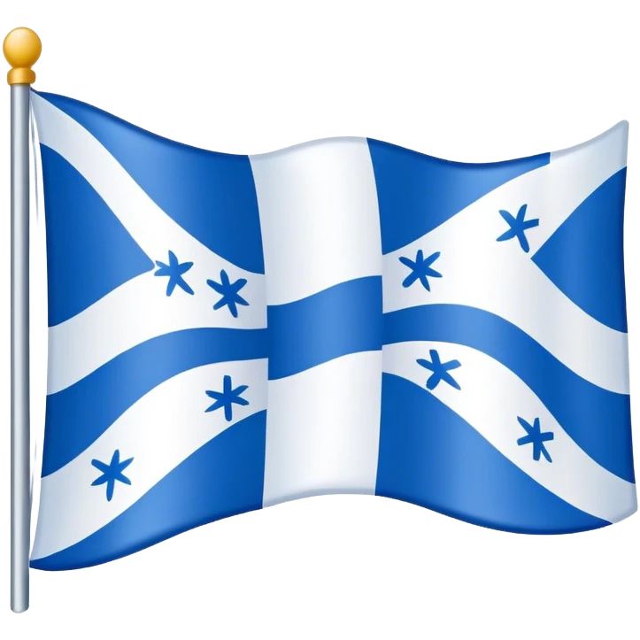 flag with blue white crossed pattern emoji