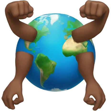 Earth with arms and legs emoji