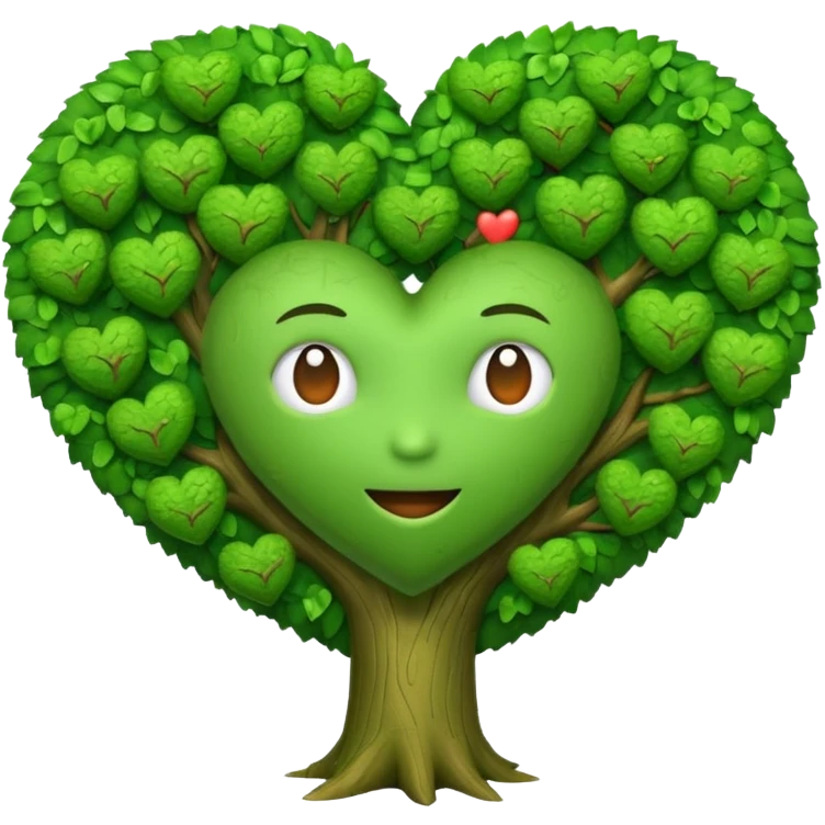heart-shaped tree, 3D Emoji emoji