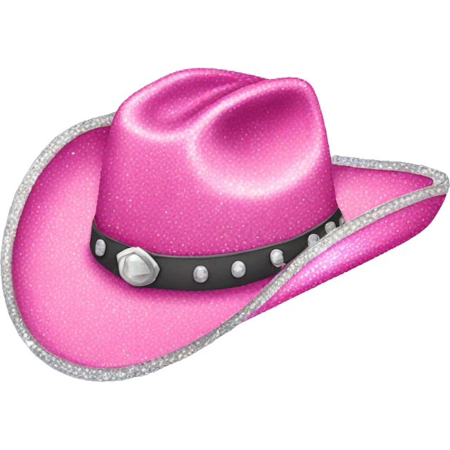 Pink sparkly cowboy hat emoji