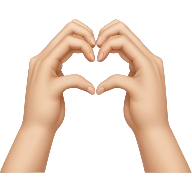 Des mains qui forment un cœur emoji