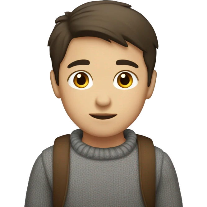 winter, christmas, hispanic, short brown hair, boy, brown eyes, child, full body, grey sweater emoji