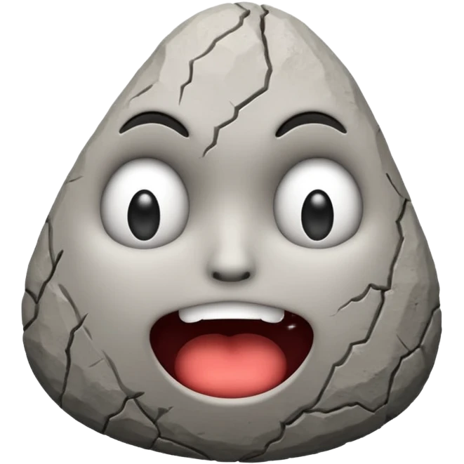 mix these two emojis keeping the rock shape🗿😱 emoji