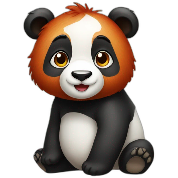 Redhead cute panda emoji