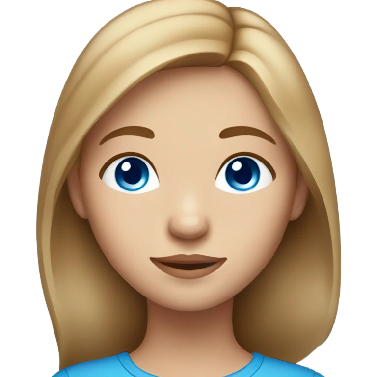 Girl with light brown hair and blue eyes who has spots on her face  emoji