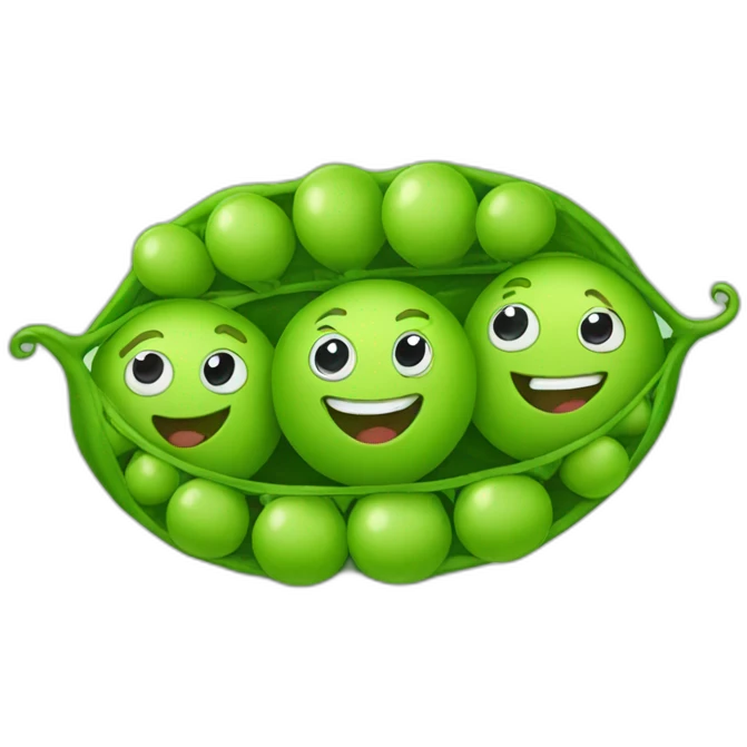 Smiling peas in a pod emoji