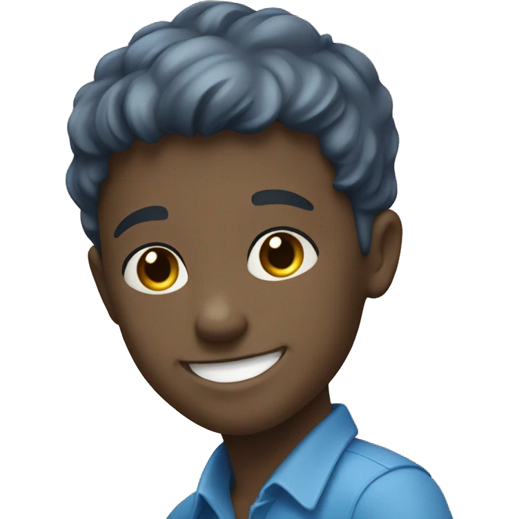 smiling boy in blue shirt emoji