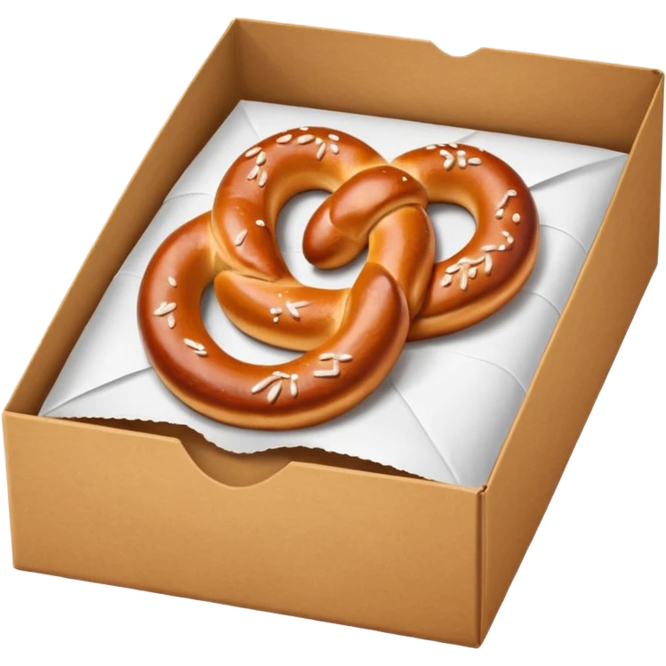 Pretzel on food paper box emoji