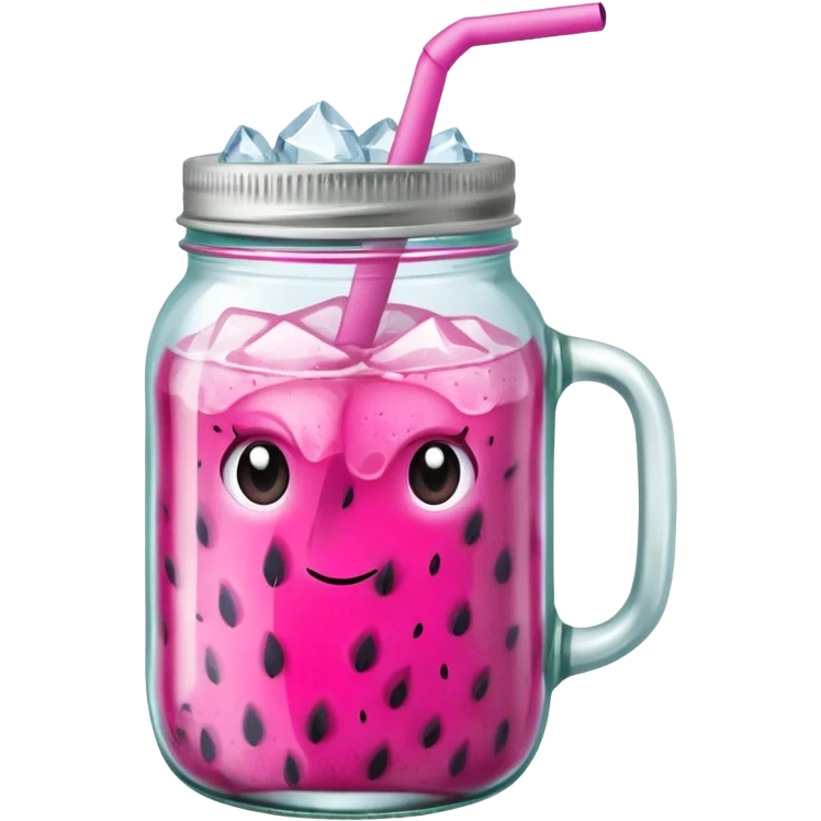 Dragon fruit drink in a mason jar  emoji