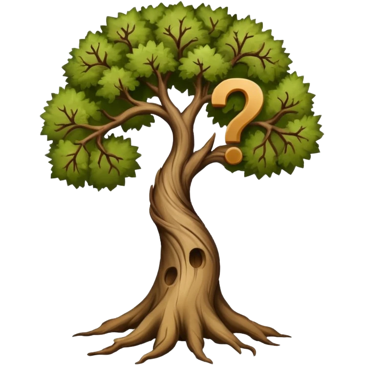 Tree with a question mark shape  emoji